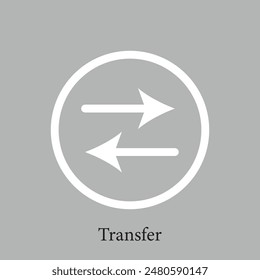 White Transfer vector icon isolated on grey background, Transfer transparency logo design. Vector illustration. Eps file 37.