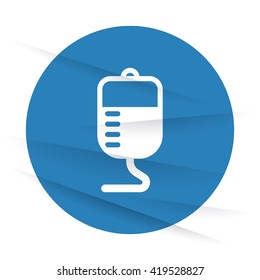 White Transfusion icon label on wrinkled paper