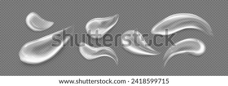 Image, Stock Photo Cosmetic smears and translucent globes on a soft blue background