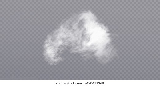 Weiße lichtdurchlässige Rauchdampftrübung für Smoghintergrund. Vektorgrafik-Spezialüberlagerungseffekt isoliert auf durchsichtigem Hintergrund für Webdesign und Illustrationen.