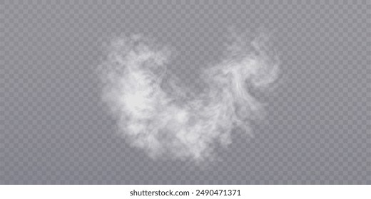 Weiße lichtdurchlässige Rauchdampftrübung für Smoghintergrund. Vektorgrafik-Spezialüberlagerungseffekt isoliert auf durchsichtigem Hintergrund für Webdesign und Illustrationen.