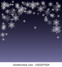 White translucent snowflakes on a blue gradient background.  