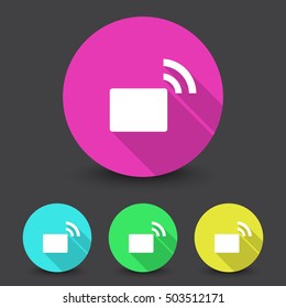 White Transmitter icon in different colors set
