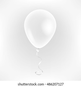 White transparent balloon on background. Frosted party balloons for event design. Balloons isolated in the air. Party decorations for birthday, anniversary, celebration. Shine transparent balloon.