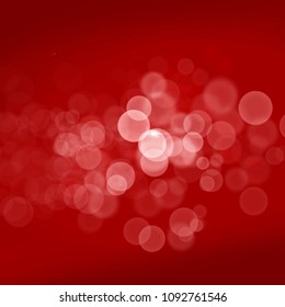 White transparent bubbles on red background, abstract vector festive art