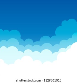 White transparent clouds on blue sky background