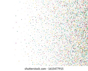 White Transparent Dust Postcard. Rainbow Christmas Dot Postcard. Festival Banner. Happy White Card.