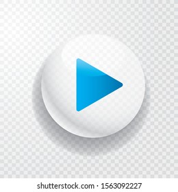 white transparent play button with blue arrow