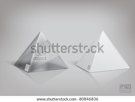 White and transparent  pyramid package for new design. Eps10 vector