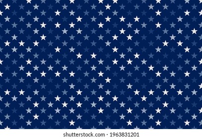 White transparent stars on blue background
