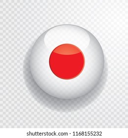 white transparent stop button with red circle, vector illustration