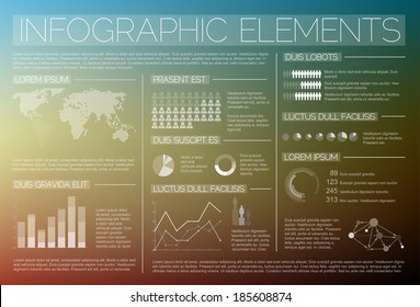 White transparent Vector set of Infographic elements for your documents and reports