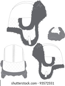 white trapper hat