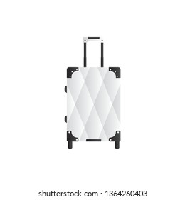 White travel bag or suitcase. Isolated on white. Vector illustration