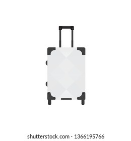 White travel bag or suitcase. Isolated on white. Vector illustration