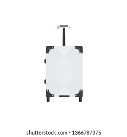 White travel bag or suitcase. Isolated on white. Vector illustration