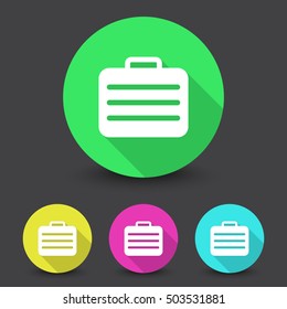 White Travel Case icon in different colors set