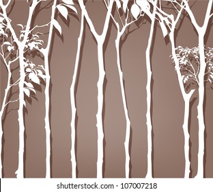 White tree with birds