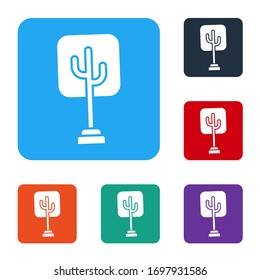 White Tree icon isolated on white background. Forest symbol. Set icons in color square buttons. Vector Illustration
