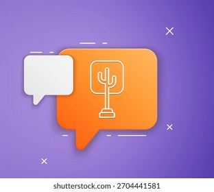 White Tree icon isolated on purple background. Forest symbol. Orange speech bubble symbol. Vector