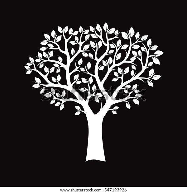 Vector De Stock Libre De Regalias Sobre Arbol Blanco Sobre Fondo