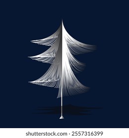 White tree on midnight blue background
