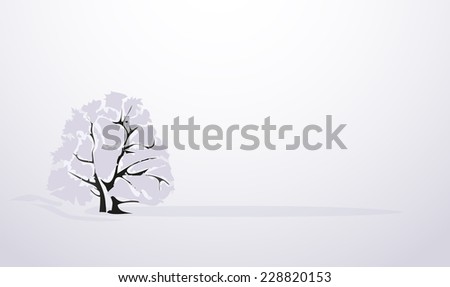 White tree on a snowy plain