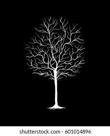 White tree over black background
realistic vector  illustration