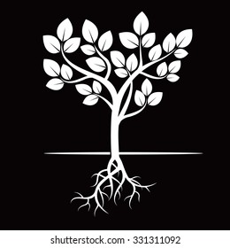 White Tree. Vector Illustration.