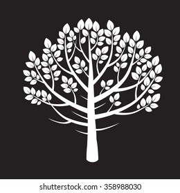 White Tree. Vector Illustration.