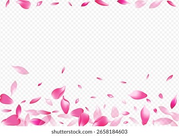 Plano De Fundo Transparente Do Vetor De Árvore Branca. Cartão Sonho Rosa. Textura De Queda De Flor. Modelo realista florescente. Bright Sakura Overlay Design.