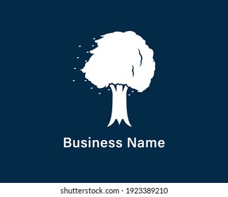Design des Wind-Logos von Weißen Bäumen