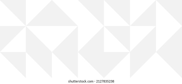 Fondo blanco de moda de los triángulos en estilo moderno, ilustración plana sin costura vectorial. Cubierta de formas geométricas grises en textura retro para diseño web o postal.