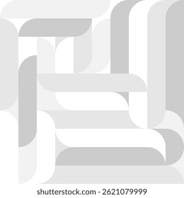 Fondo sin fisuras de moda blanco de círculos y cuadrados en estilo escandinavo moderno. Cubierta de Formas geométricas grises en textura retro para Fondo de pantalla o embalaje.