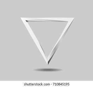 White triangle, abstract background