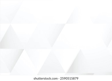 White triangle geometric pattern background, Geometric background made of triangles, Abstract geometric background. Vector 3d illustration. Triangle or pyramid white shapes.