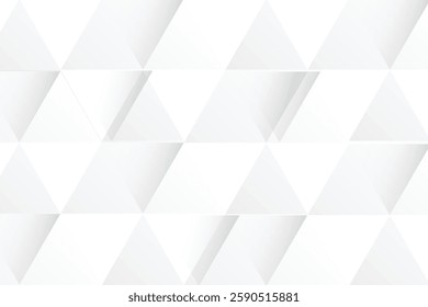 White triangle geometric pattern background, Geometric background made of triangles, Abstract geometric background. Vector 3d illustration. Triangle or pyramid white shapes.