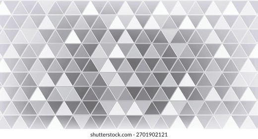White triangle geometric pattern background, Geometric background made of triangles, Abstract geometric background. Vector 3d illustration