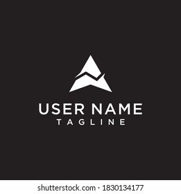white triangle and mountain for the climber trekking logo