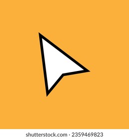 White Triangle Mouse Cursor icon in trendy flat style