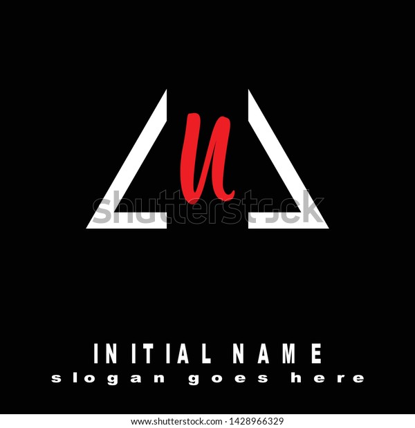 White Triangle Red Initial Logo Name Stock Vector Royalty Free