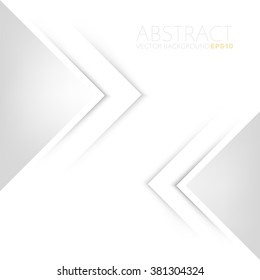 White triangle vector background arrow angle white paper layer overlap on white space for text and message artwork background design