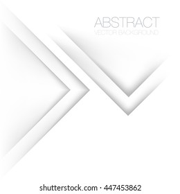 White triangle vector background arrow angle white paper layer overlap on white space for text and message artwork background design