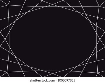 White triangles on black background. Geometric shapes. Polygonal texture. Horizontal