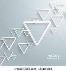 White triangles on the grey background. Eps 10 vector file.