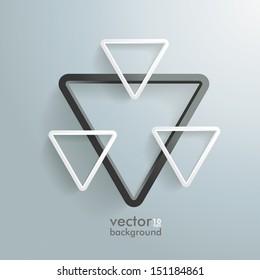 White triangles on the grey background. Eps 10 vector file.