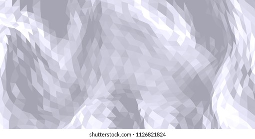 White triangles and squares alternate randomly on the surface. Vector background. Abstract mosaic.