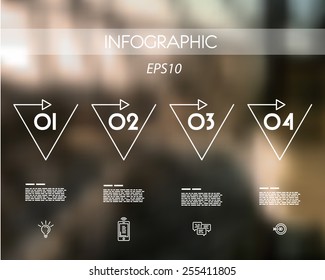 white triangular linear infographic set. infographic concept.
