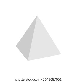 White triangular prism isometric shape. Geometric 3D symbol. Vector isolated on white . Vector Illustration . EPS 10 .