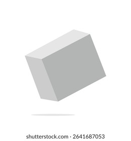 White triangular prism isometric shape. Geometric 3D symbol. Vector isolated on white . Vector Illustration . EPS 10 .